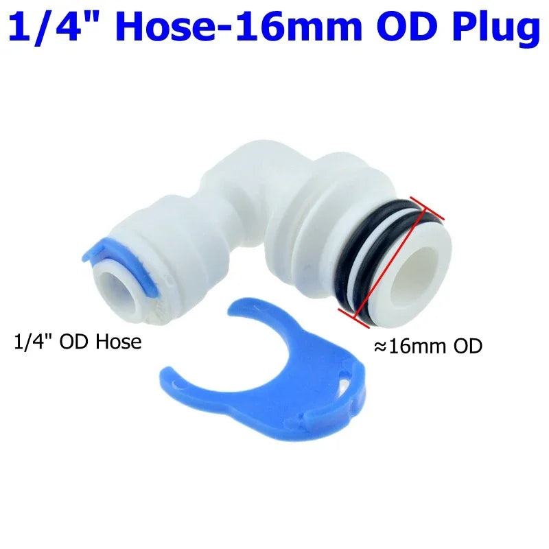 Reverse Osmosis 1/4 3/8 Hose Connection Quick Coupling 1/4 3/8 Stem L Straight Tee RO Water Aquarium Plastic Joint Pipe Fitting