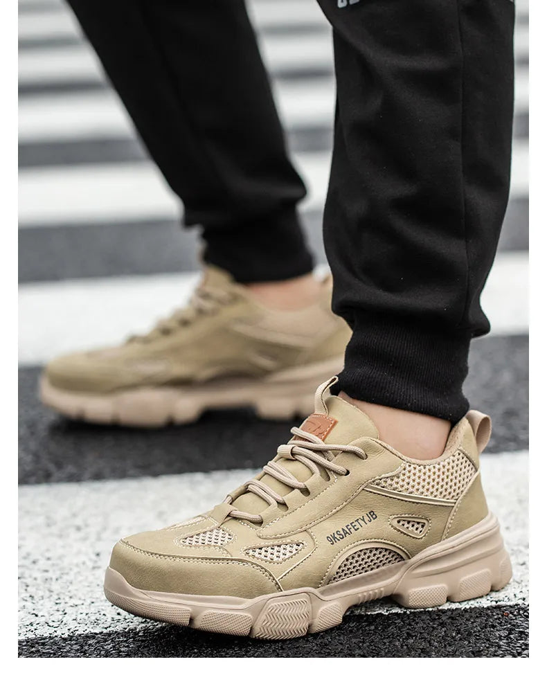 Safety Shoes Men for Work Sneaker Anti-smash Non Slip Work Shoes Steel Toe Protection Shoes Lightweight Breathable Work Boots