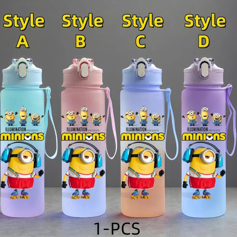 Minions Anime Character Water Cup Large Capacity Outdoor Sports Portable Rope Drinking Bottle Children's Gift Kettle