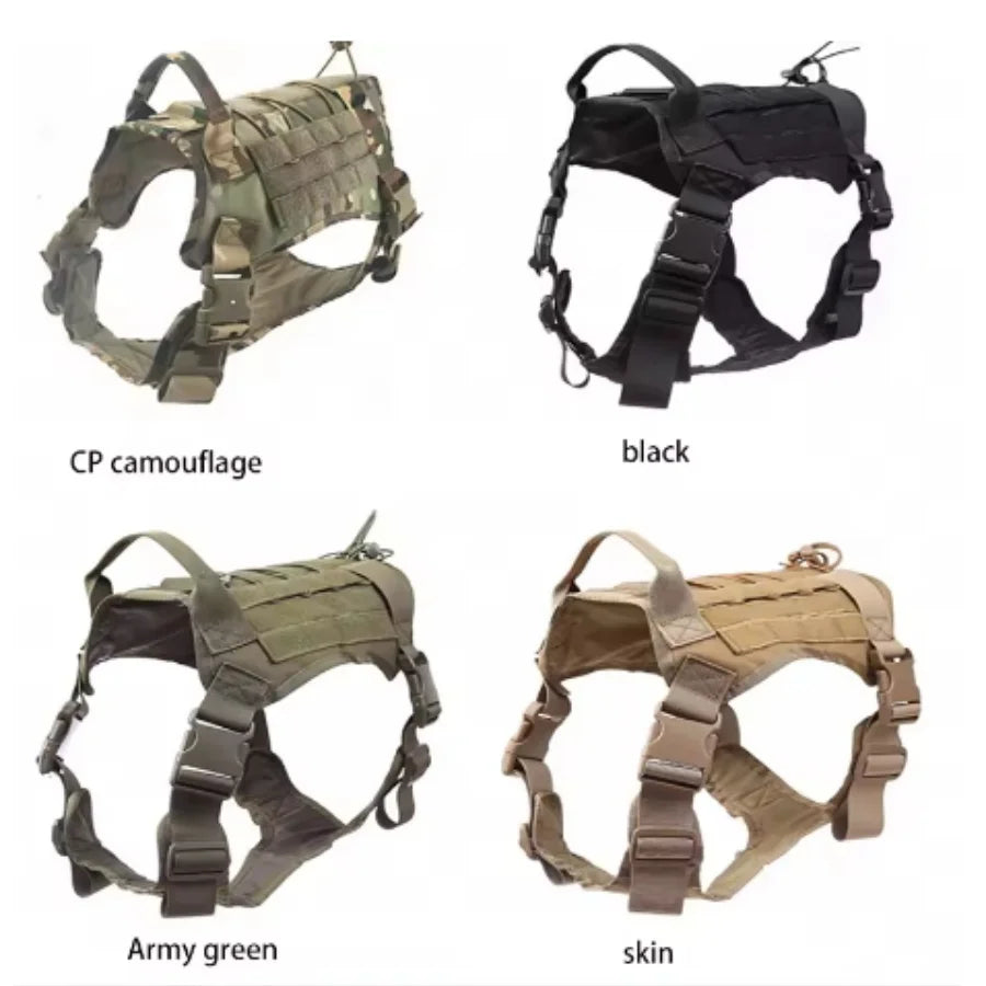 Tactical Dog Harness Military Training Padded Quick Release Vest Pet Training Dog Harness For Set Small Medium Large Dogs