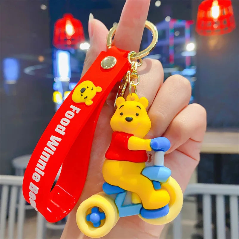 New Cartoon Anime Disney Keychain Mickey Mouse Minnie Lilo & Stitch Doll Keyring Ornament Key Chain Car Pendant Kids Toys Gift