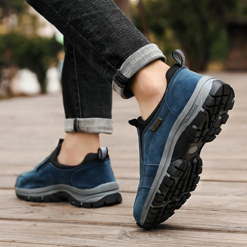 Outdoor Shoe Men Sneakers Autumn Slip On Casual Men Shoes Breathable Suede Leather Shoe Anti-skid Walking Shoe Hot Sale Footwear