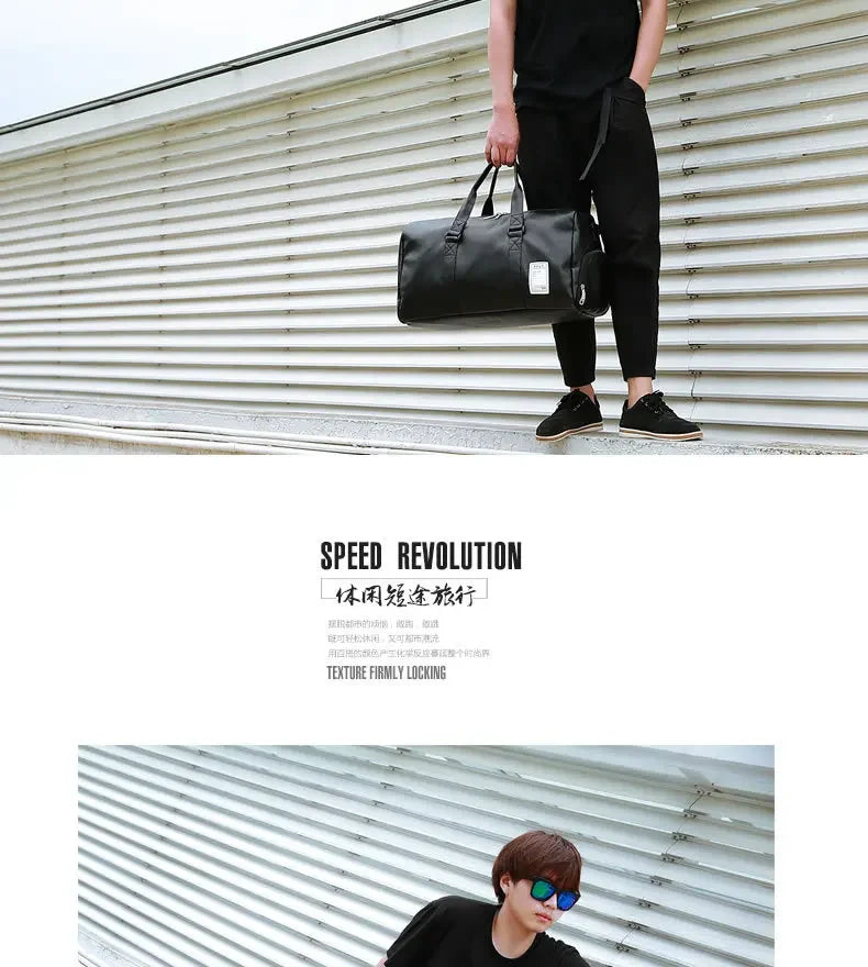 Gym Bag Leather Sports Bags Dry Wet Bags For Men Women Training for Shoes Fitness Yoga Travel Luggage Shoulder Sport Bag