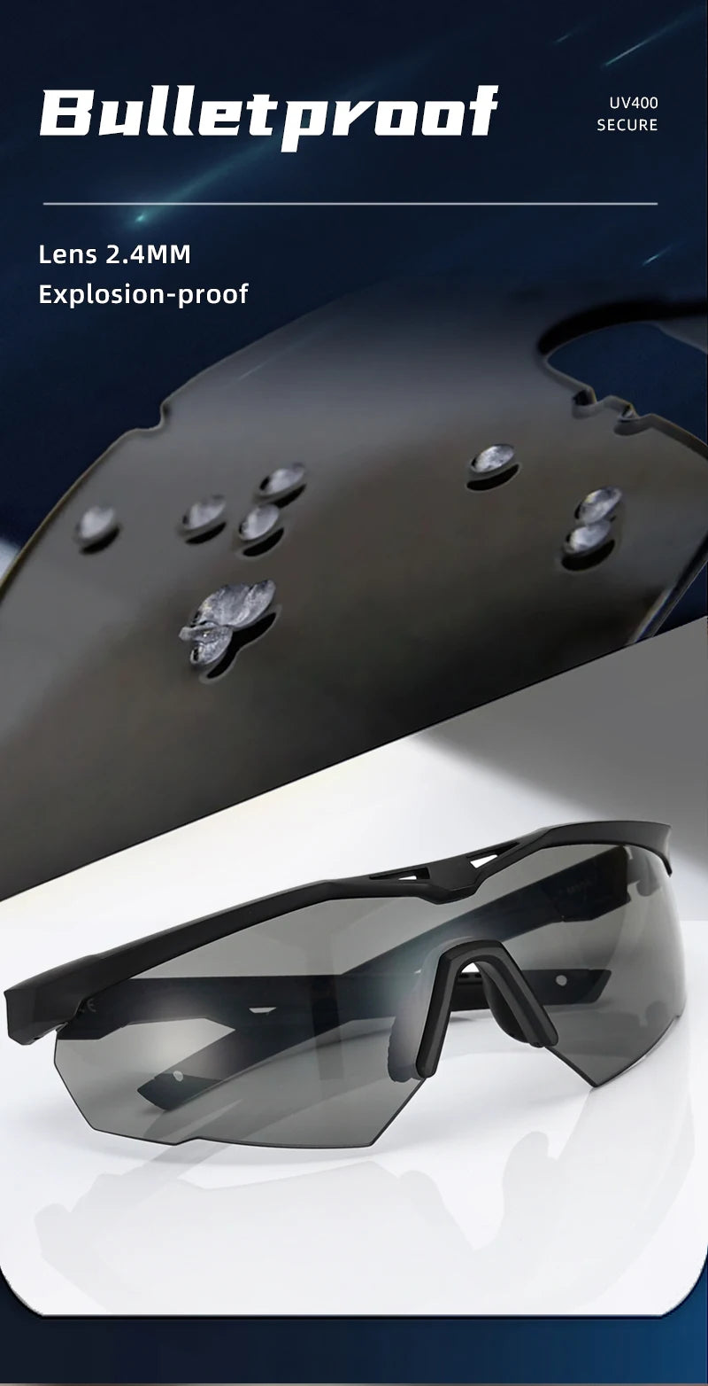 Tactical goggles, UV400, suitable for shooting range, hunting, bulletproof and explosion-proof, mountaineering, hiking