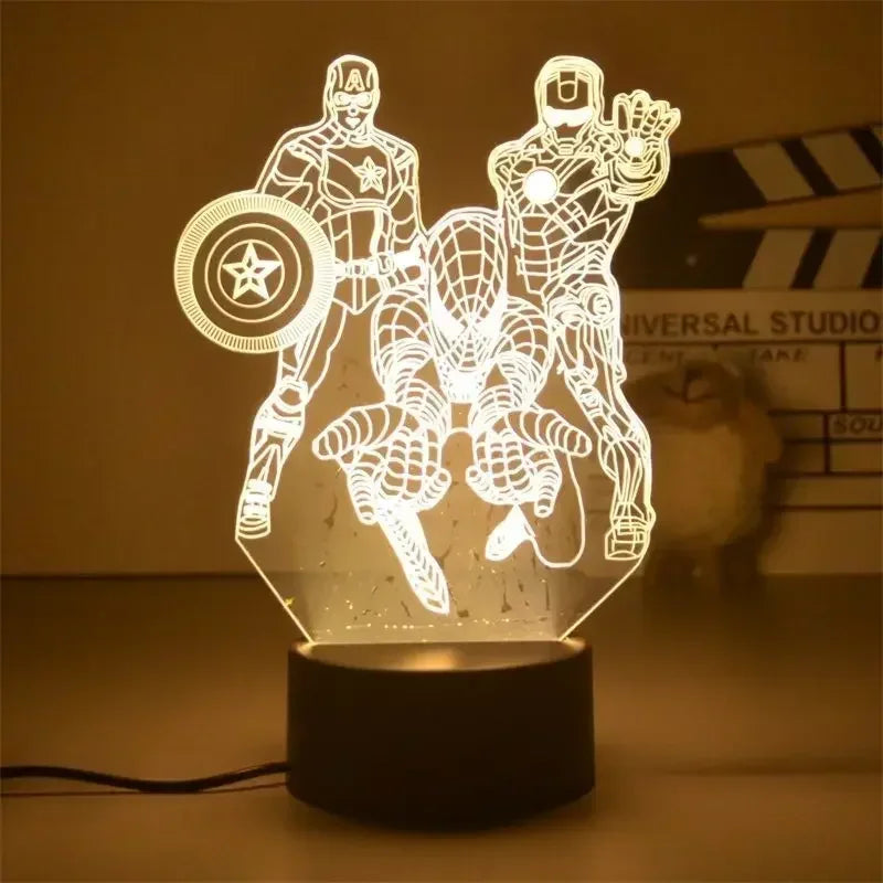 Star Wars Character 3D Model LED Night Light Anime Desk Lamp Cool Action Doll Toys Children's Boys and Girls Birthday Gifts
