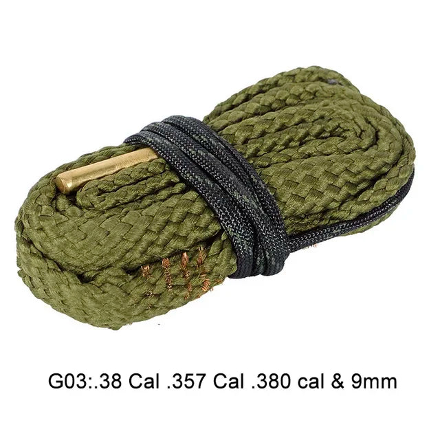Hunting Gun Bore Cleaner Rope .22 Cal.223 Cal.38 Cal& 5.56mm 7.62mm 12GA Rifle Cleaning Brush Kit Tool Rifle Barrel Calibre Rope