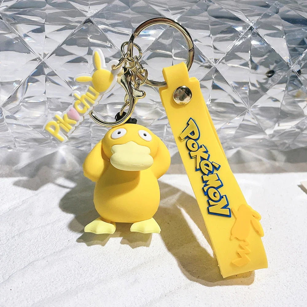 Original Pikachu figurine fashionable cartoon keychain Pokémon anime decorative model toy car decoration children's