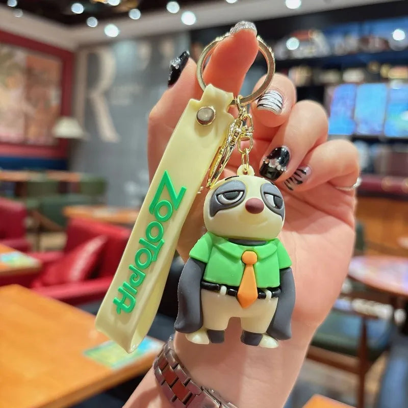 New Anime Zootopia Creative Cartoon Keychain Cute Judy Nick PVC Doll Car Pendant Keychain Men and Women Bag Small Pendant Gift