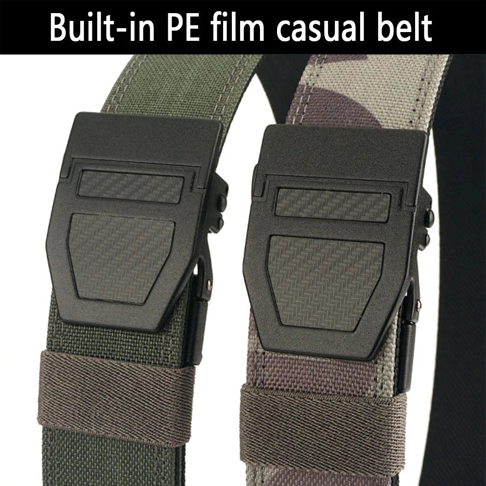 TUSHI Tactical Military Belt for Men Sturdy Nylon Metal Automatic Buckle Police Duty Gun Belt Outdoor Girdle IPSC Accessories