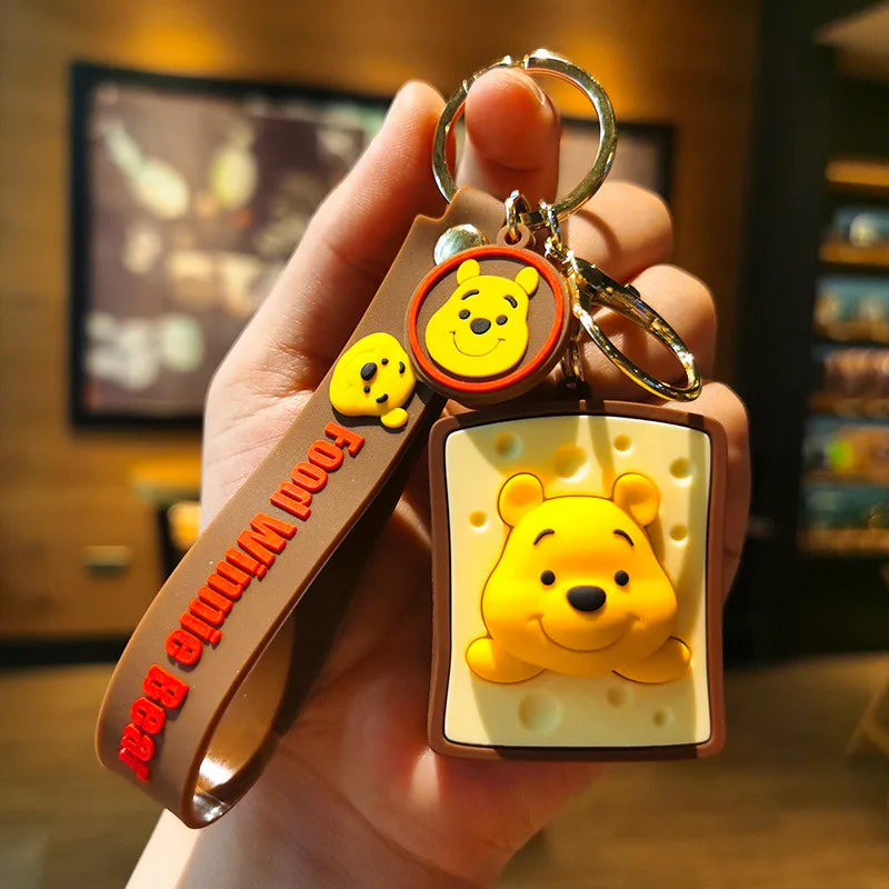 New Cartoon Anime Disney Keychain Mickey Mouse Minnie Lilo & Stitch Doll Keyring Ornament Key Chain Car Pendant Kids Toys Gift