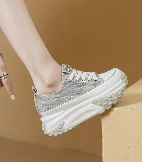 Women's Shoes High on Platform Retro Ladies Footwear Y2k Fashion Casual Light Cheap Offer Daily Routine 39 Vulcanized Shoe Deals