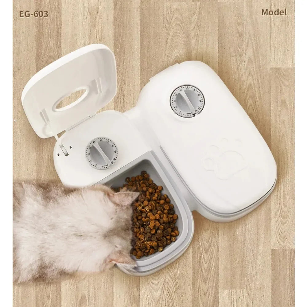 Pet Cat and Dog Bowl Automatic Feeder with Dry and Wet Food Separation for Home Timed and Quantified Meal Feeding Accessories