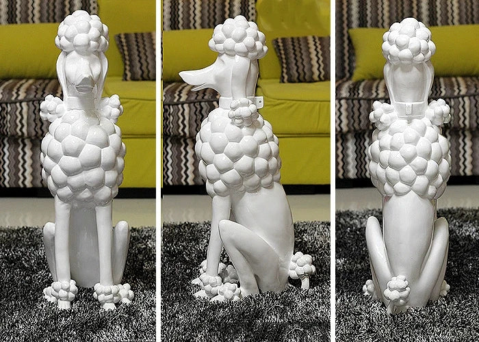 Poodle Dog Sculpture, Animal Dog Statues, Nordic Room Decoration, Creative Artwork Ornaments, Home Crafts Floor Decor,Customized