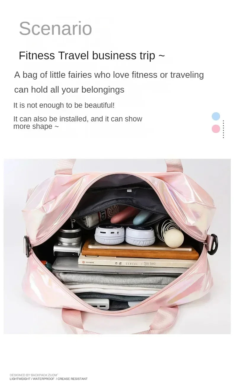 Women's gym travel bag large capacity handbag shoulder bag dry and wet separation sports fitness bag leisure luggage bag