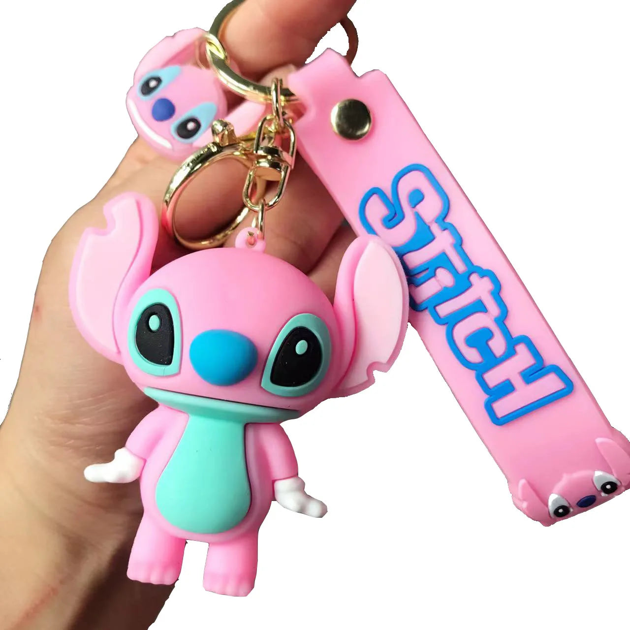 New Cartoon Anime Disney Keychain Mickey Mouse Minnie Lilo & Stitch Keyring Key Chain Car Pendant Kids Toys Gift Wholesale
