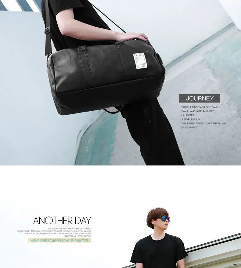 Gym Bag Leather Sports Bags Dry Wet Bags For Men Women Training for Shoes Fitness Yoga Travel Luggage Shoulder Sport Bag