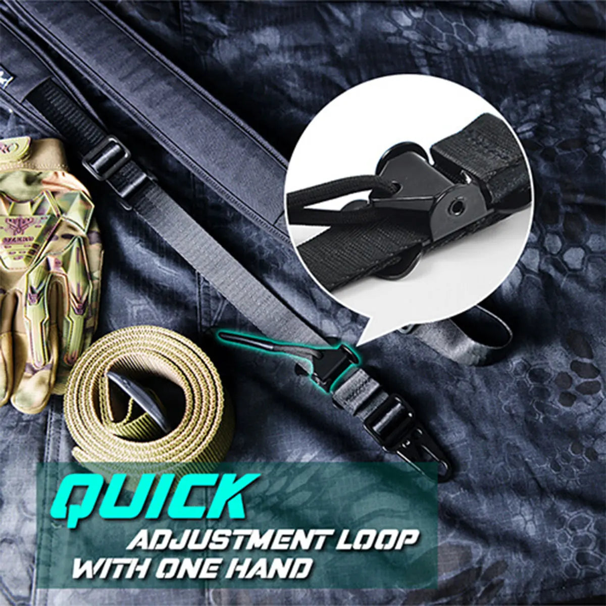 Tactical RSA Mount Padded Rifle Sling Strap Modular 1 and 2 Point 2.25 inch Wide With HK Clip Belt MAGPUL Shooting Gun Hunting