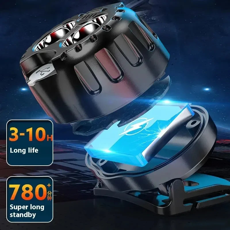 Outdoor Headlamp USB Rechargeable Work Flashlight Multifunctional Head Torch Mini LED Headlight for Camping Fishing Hiking