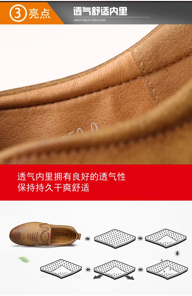 Handmade Leather Shoes Men Casual Sneakers Comfort Design Man Shoe Business Leather Loafers Men Shoes Moccasins Tooling Shoe