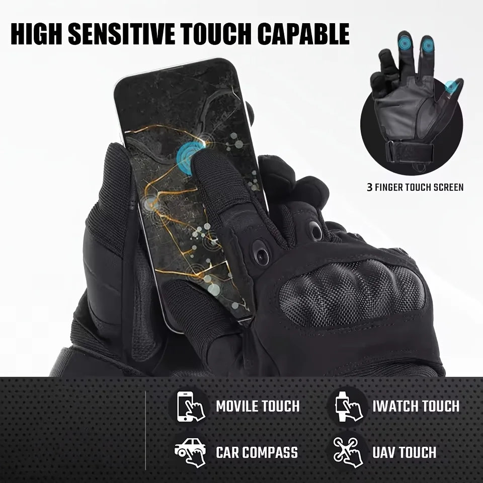 Tactical Gloves Men Full Finger Gloves Touchscreen and Palm Anti-Slip, Durable Gloves Ideal for Outdoor Training Hunting Hiking