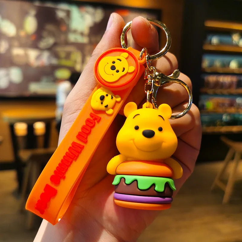 New Cartoon Anime Disney Keychain Mickey Mouse Minnie Lilo & Stitch Doll Keyring Ornament Key Chain Car Pendant Kids Toys Gift