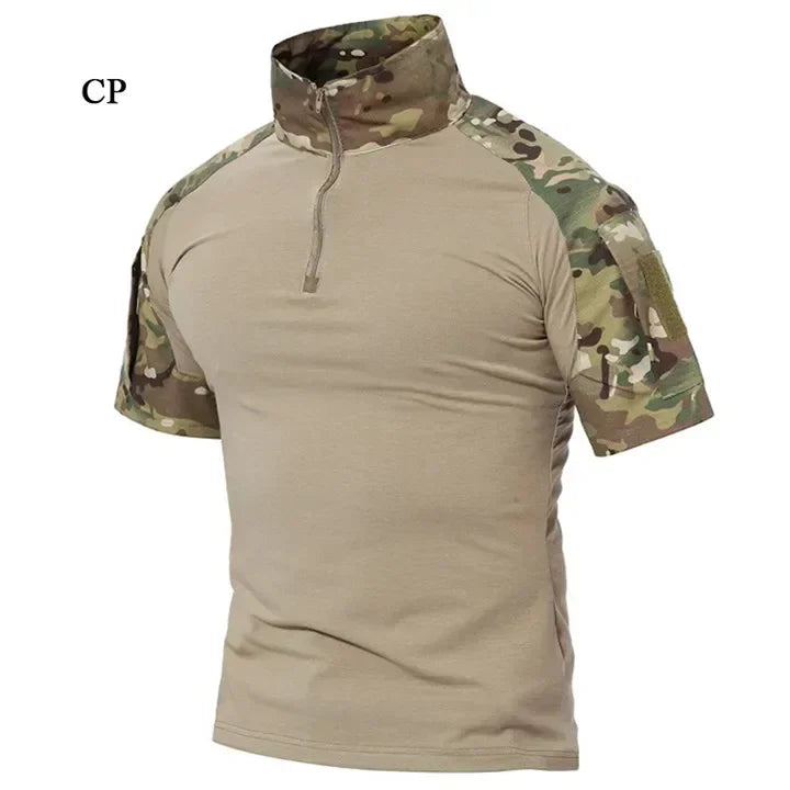 Tactical T-Shirts Men Sport Outdoor Tee Quick Dry Short Sleeve Shirt Hiking Hunting Climbing Camouflage Men Clothing Breathable
