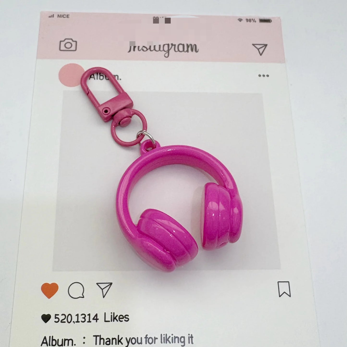 Cute Creative 3D Earphones Pendant Keychain Mobile Phone Chain Earphone Charm Backpack Hanging Decoration Accessories Gifts