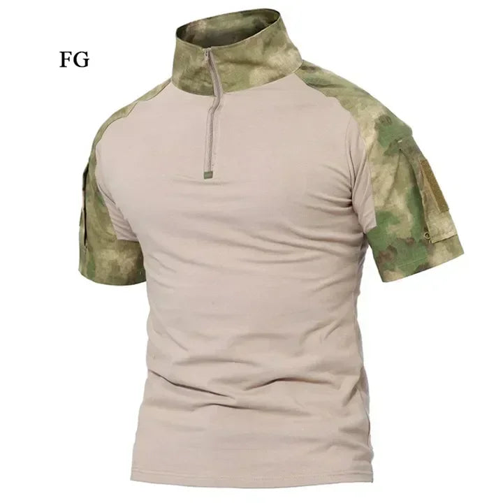 Tactical T-Shirts Men Sport Outdoor Tee Quick Dry Short Sleeve Shirt Hiking Hunting Climbing Camouflage Men Clothing Breathable