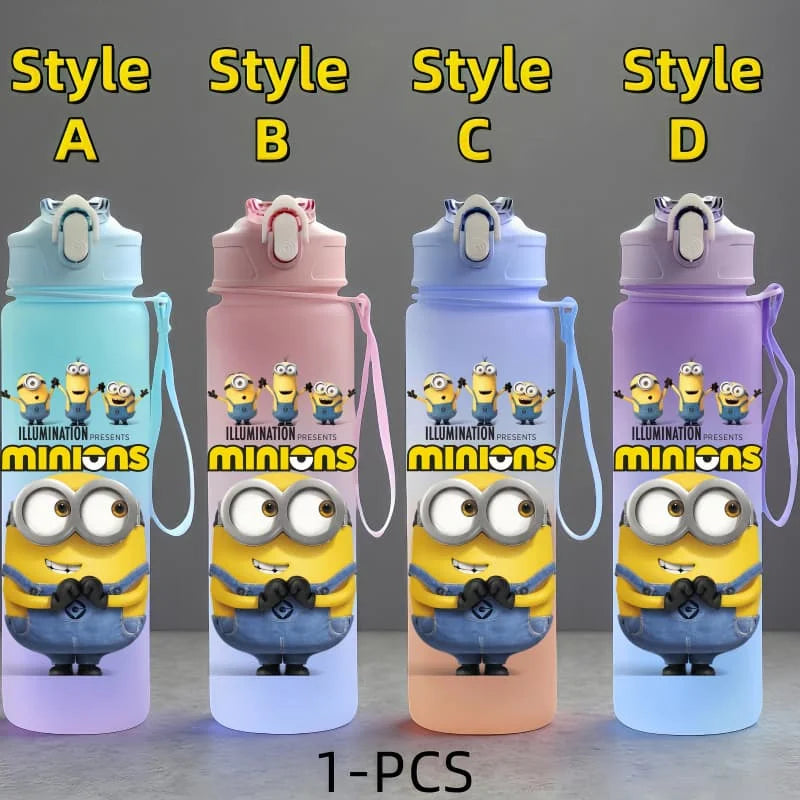 Minions Anime Character Water Cup Large Capacity Outdoor Sports Portable Rope Drinking Bottle Children's Gift Kettle