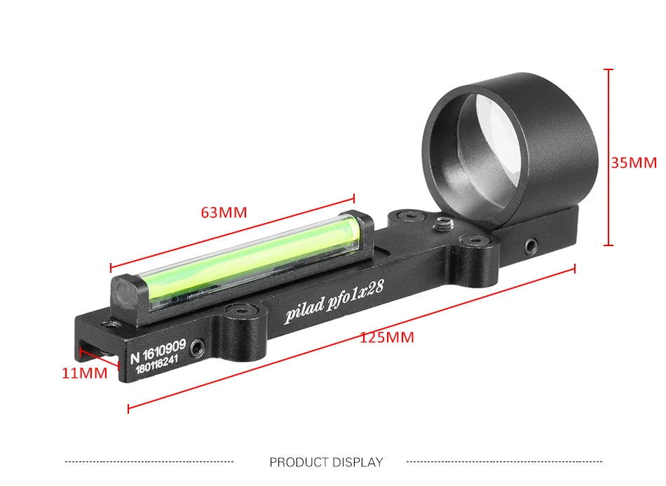 Tactical Fiber 1x28 Rib Rail Fiber Reflex Circle Green Red Dot Sight Outdoor Hunting Rifle Scope Shooting Fit Shotgun Rib Rail