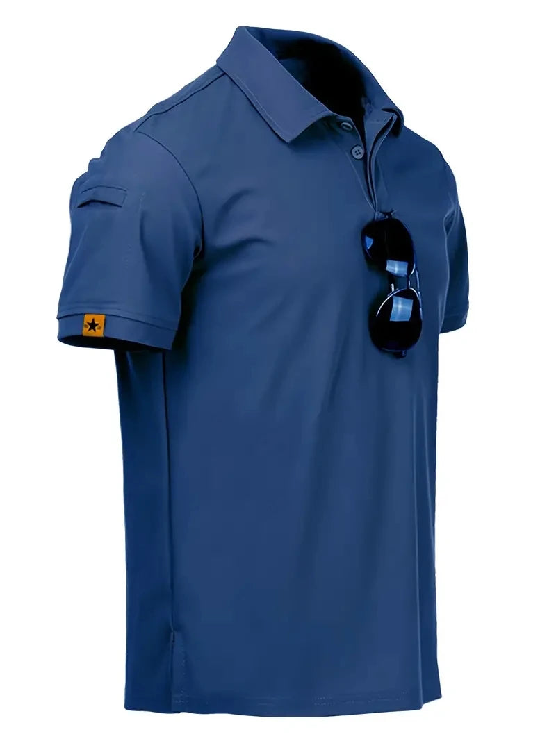 Tactical Military T-shirt Outdoor Breathable Army Combat T Shirt Quick Dry Hunting Camping Hiking Fishing Lapel Polos Tee Tops