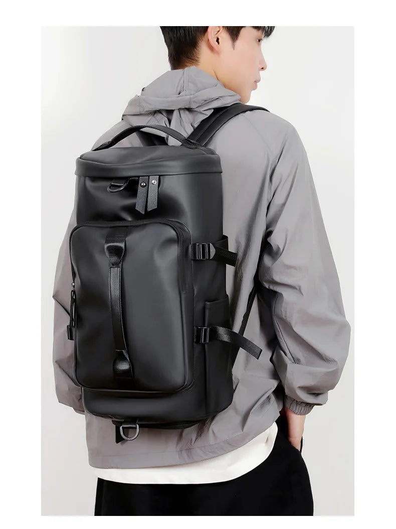 Sports Backpack, Large-Capacity Cylindrical Gym Bag, Unisex Training Bag, Dry and Wet Separation Handbag, Multi-Purpose Water-Repellent Travel Bag, Single Shoulder Crossbody Bag