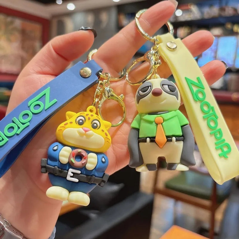 New Anime Zootopia Creative Cartoon Keychain Cute Judy Nick PVC Doll Car Pendant Keychain Men and Women Bag Small Pendant Gift