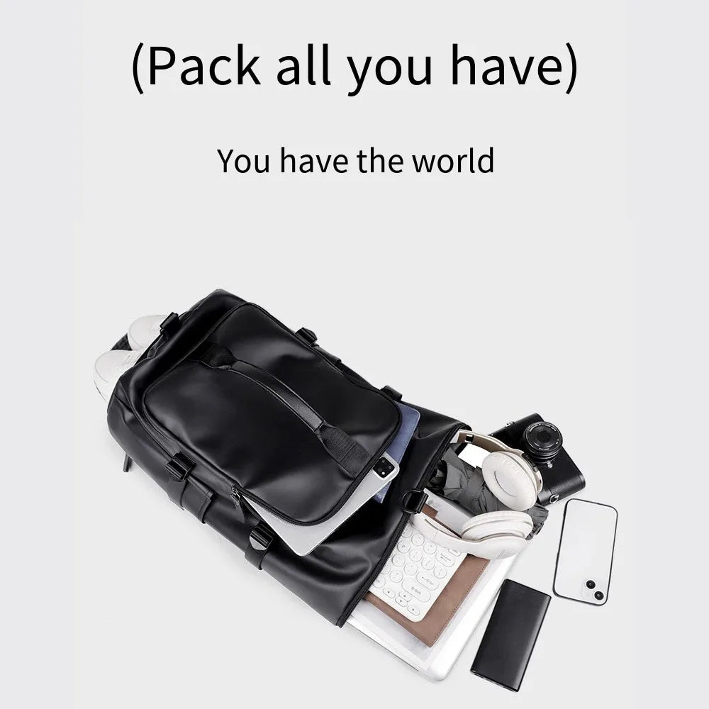 Sports Backpack, Large-Capacity Cylindrical Gym Bag, Unisex Training Bag, Dry and Wet Separation Handbag, Multi-Purpose Water-Repellent Travel Bag, Single Shoulder Crossbody Bag