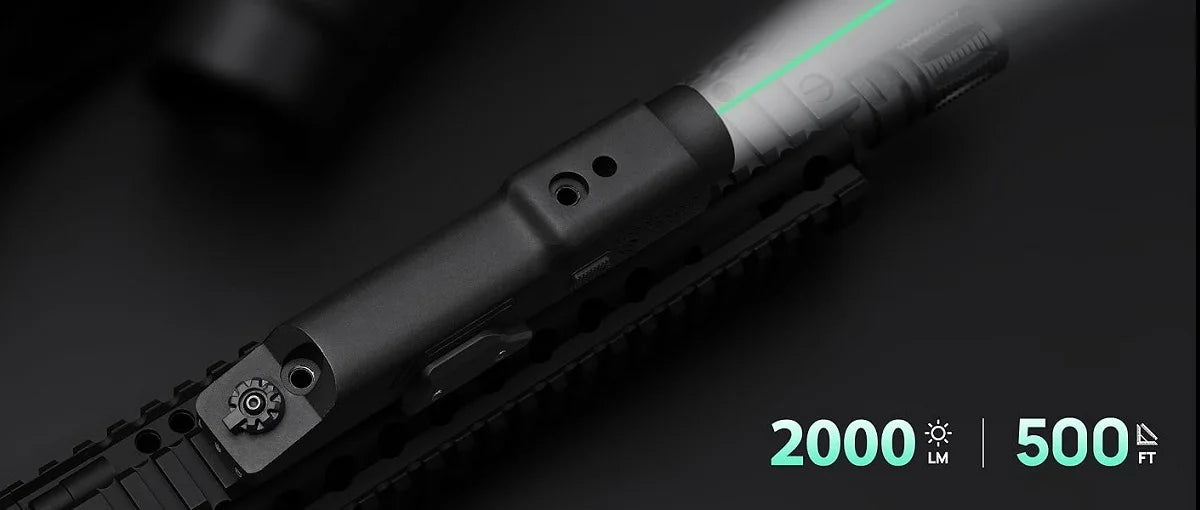 New Richfire 2 in 1 Combo Tactical Rechargeable Flashlight 2000 Lumen,Picatinny Rail MLOK Mounted Rifle AR15 Light for Hunting