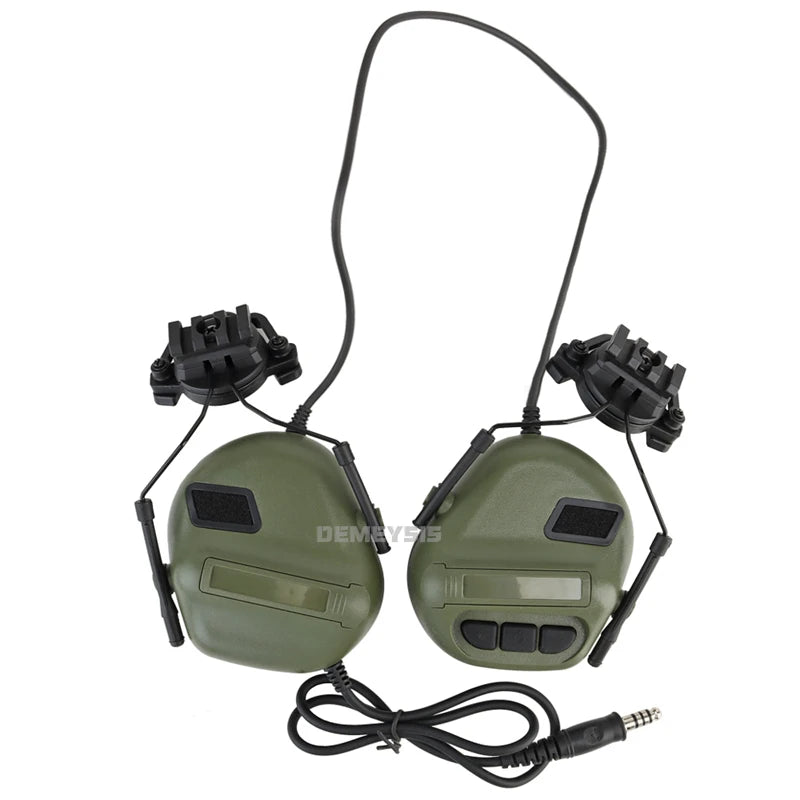 Tactical Helmet Headset with Fast Helmet Rail Adapter Airsoft Communication Headphone Outdoor Hunting Shooting Headset