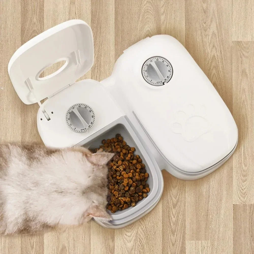 Pet Cat and Dog Bowl Automatic Feeder with Dry and Wet Food Separation for Home Timed and Quantified Meal Feeding Accessories