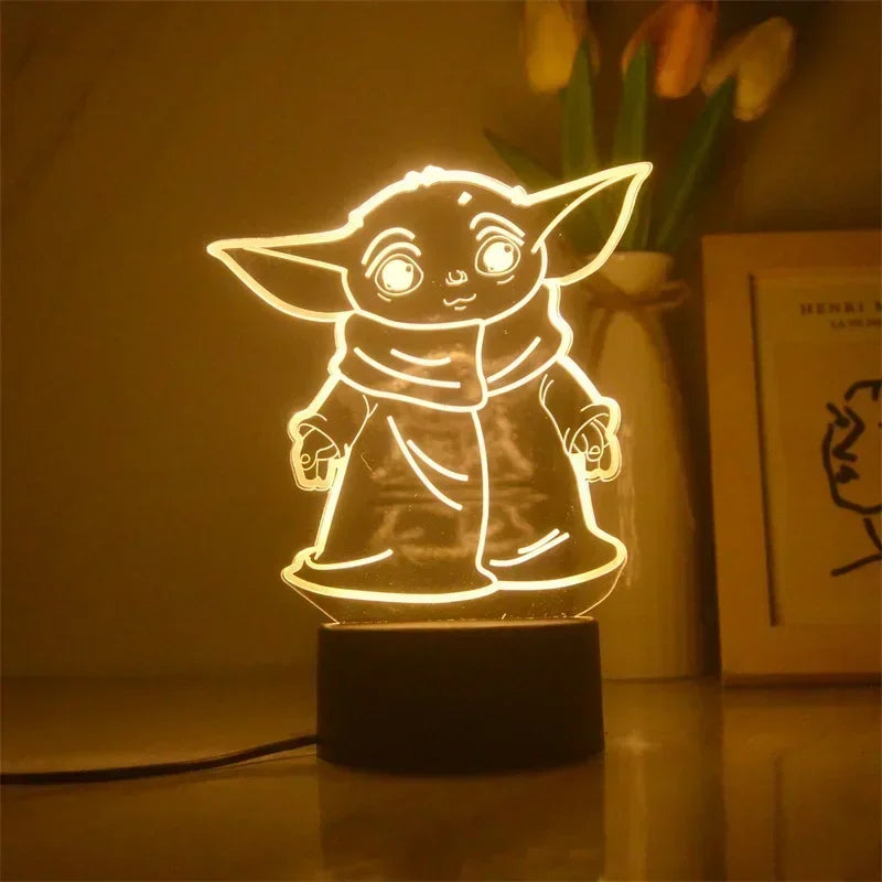 Star Wars Character 3D Model LED Night Light Anime Desk Lamp Cool Action Doll Toys Children's Boys and Girls Birthday Gifts