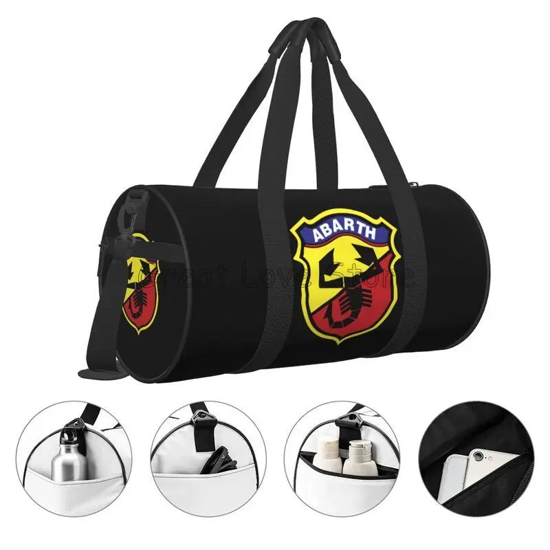 Gym Bag Abarth C Cool Sports Bag Men Large Capacity Oxford Printed Handbag Outdoor Travel Duffle Bags Fitness Bags