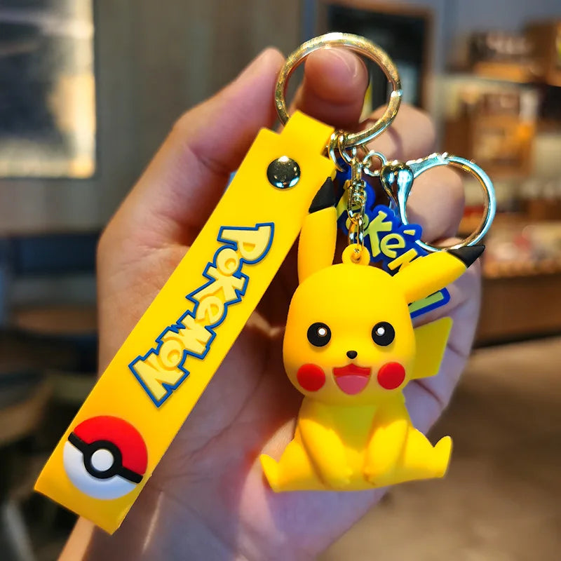 Pokemon Doll Pikachu Keychain Pendant Anime Cute Snorlax Eevee Doll Backpack Pendant Keychain Men and Women Car Keychain