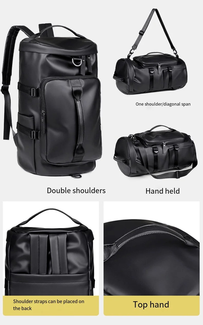 Sports Backpack, Large-Capacity Cylindrical Gym Bag, Unisex Training Bag, Dry and Wet Separation Handbag, Multi-Purpose Water-Repellent Travel Bag, Single Shoulder Crossbody Bag