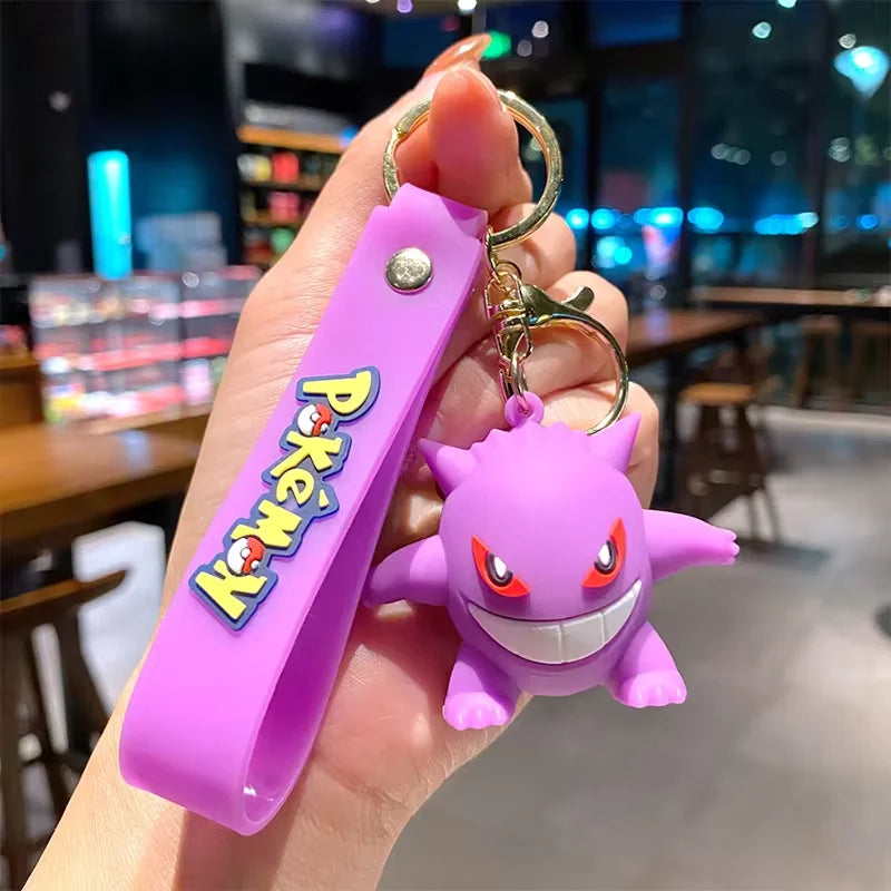 Original Pikachu figurine fashionable cartoon keychain Pokémon anime decorative model toy car decoration children's