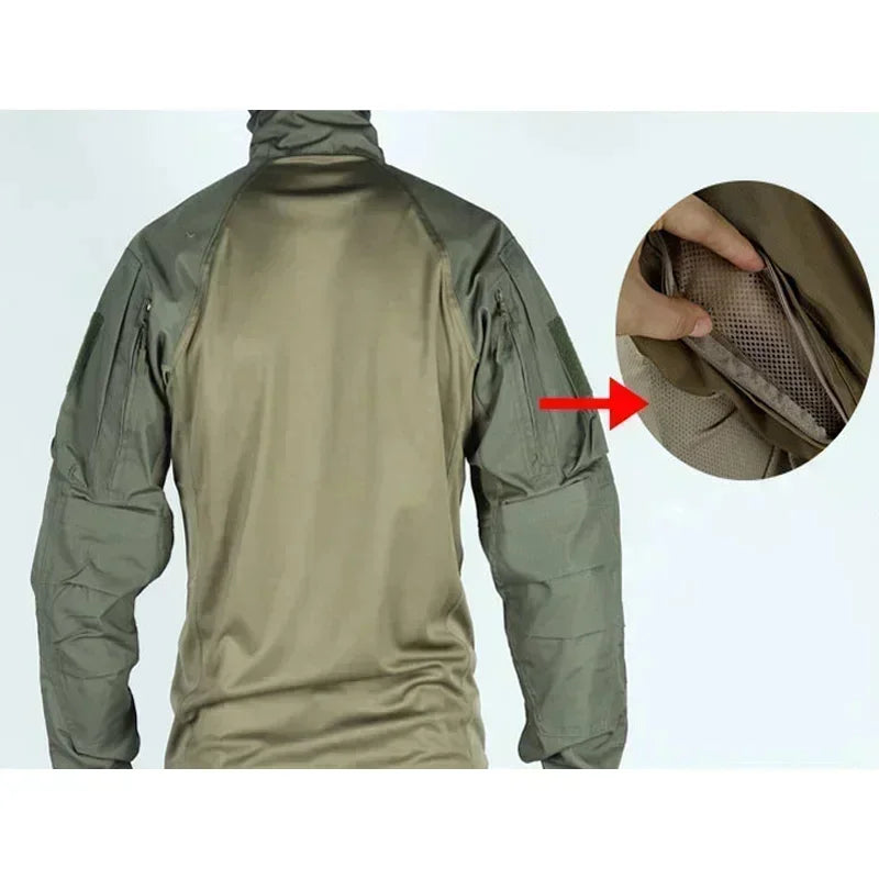 Tactical Suit Set Men Hunting Training Shirt Pants 2 Piece Sets Outdoor Uniform Camouflage Quick-dry Ripstop Clothing Hiking