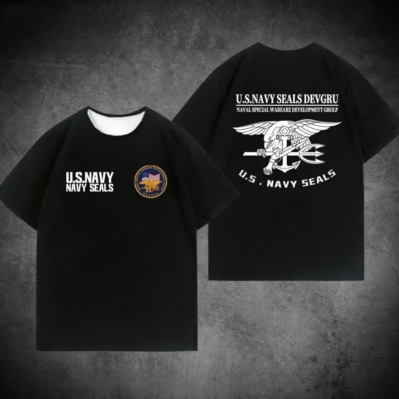 Tactical Military Fan Tough Guy 3D Printing New DEVGRU Special Forces SEALs T-shirt for Men and Women Large Size Loose