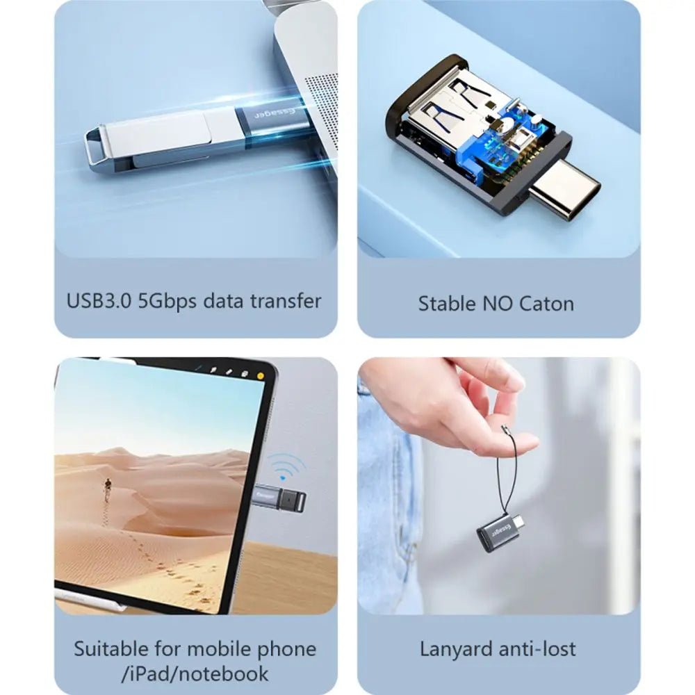 to Type-C Charging Data Male to Female Transfer Adapter Usb to Type C OTG Connector USB C Adapter USB Converter U Disk Reader