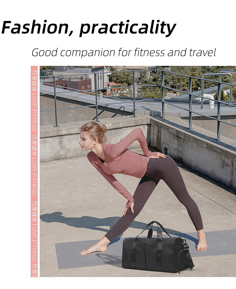 Gym Bag Men Women Training Fitness Swim Travel Luggage Handbag Yoga Shoulder Pack Shoes Storage Waterproof Dry Wet Separation