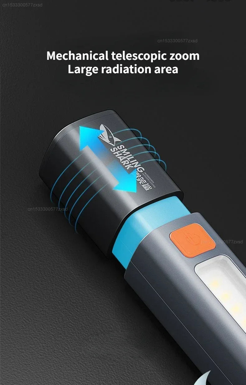 Xiaomi Strong Lighting ABS Flashlamp Charging Portable Outdoor Mini Flashlight Camping Hanging Telescopic Focus COB Side Lamp