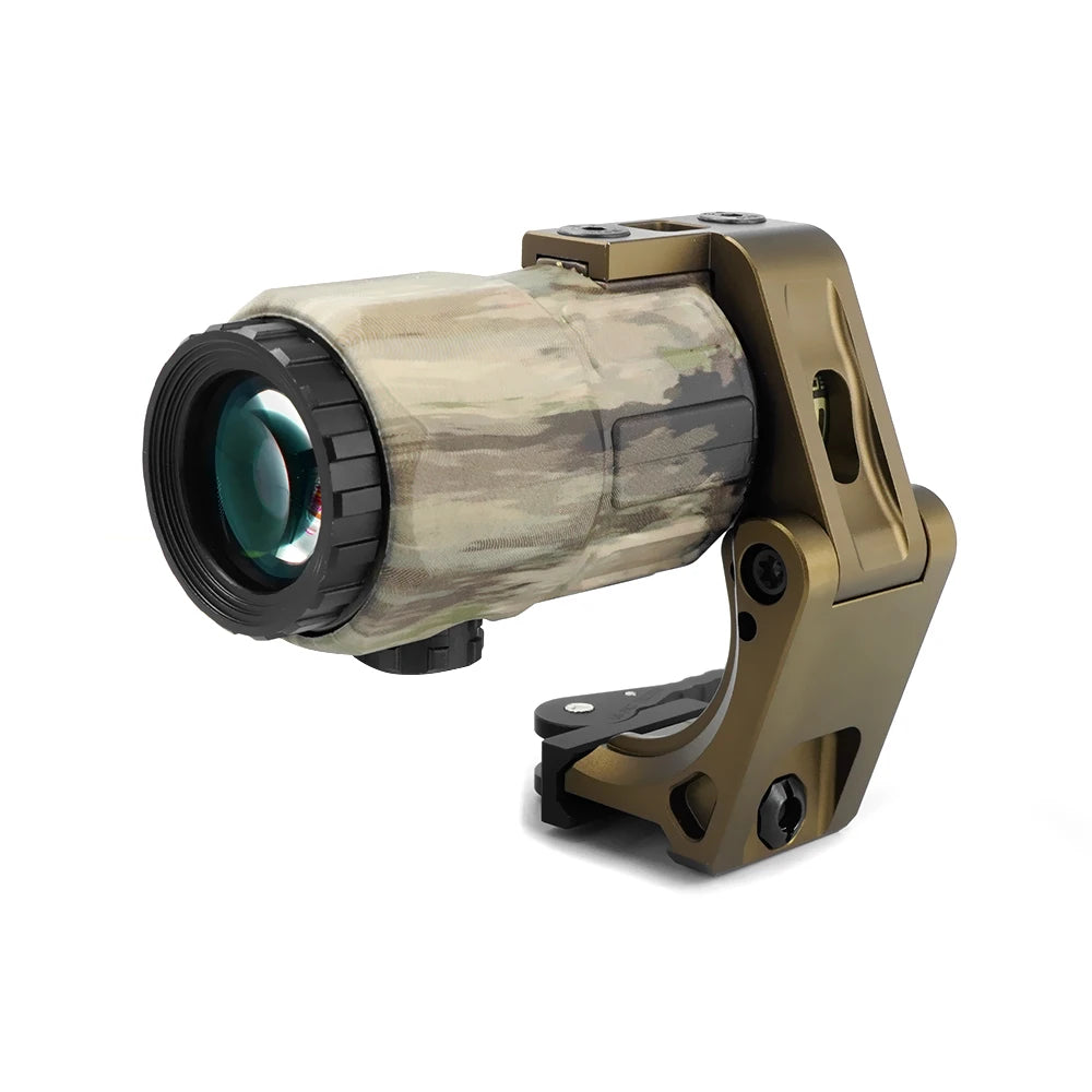 Tactical G45 5X Magnifier Scope With FAST FTC Mount Combo For Airsoft with US Flag Original Markings Black And FDE Colors