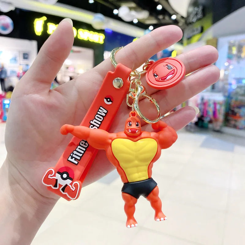 New Pokemon Pikachu Keychain Anime Cartoon Key Chain Charmander Psyduck Fashion Bag Keyring Pendant Accessories Toys Kids Gifts