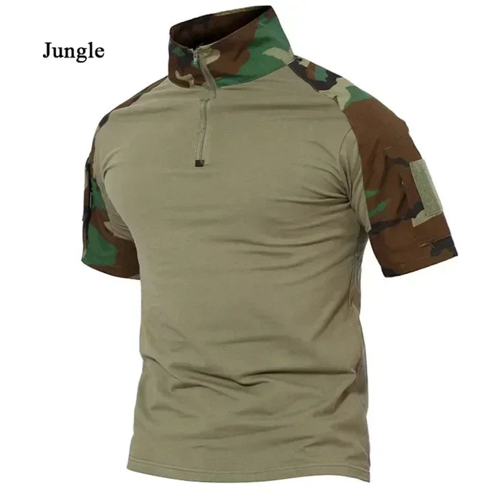 Tactical T-Shirts Men Sport Outdoor Tee Quick Dry Short Sleeve Shirt Hiking Hunting Combat Men Clothing Breathable